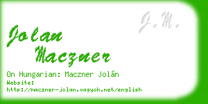 jolan maczner business card